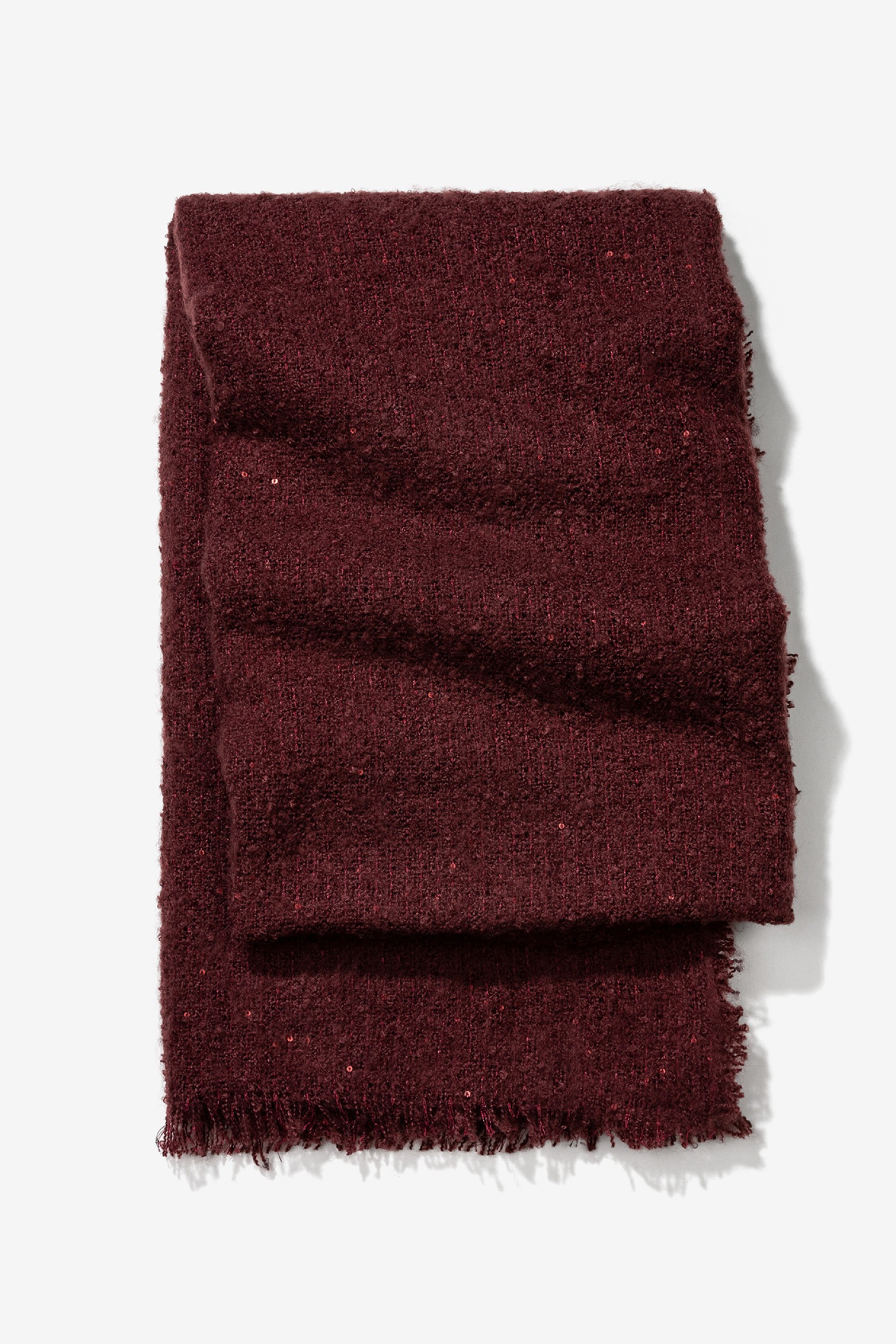 Burgundy Fringed Scarf