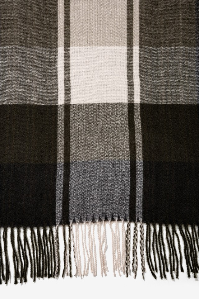 Grey and Black Plaid Scarf Grey and Black Plaid Scarf