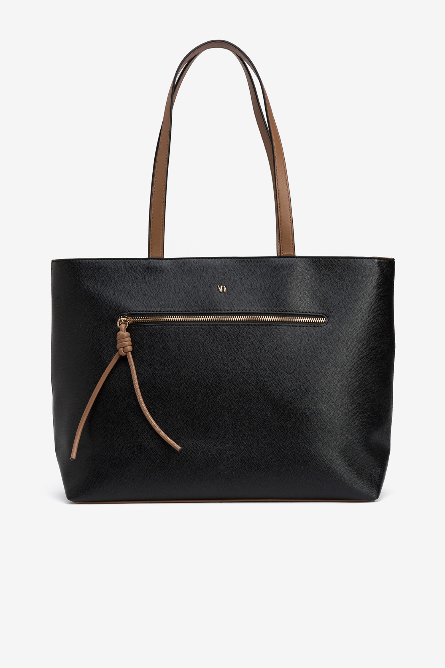 Bolso Shopper Efecto Piel Bicolor