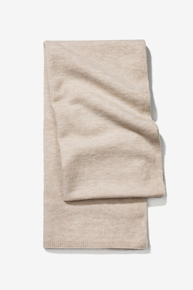 Beige Floral Embroidered Scarf