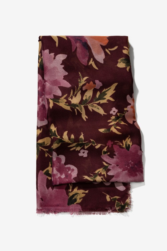 Leno Floral Vermelho