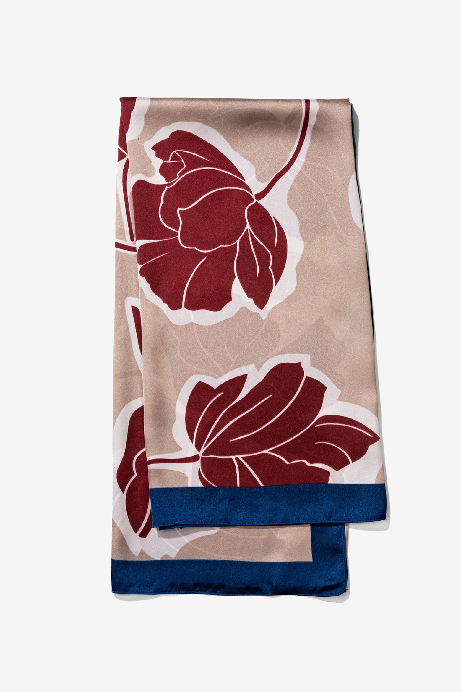 Floral Red and Blue Scarf