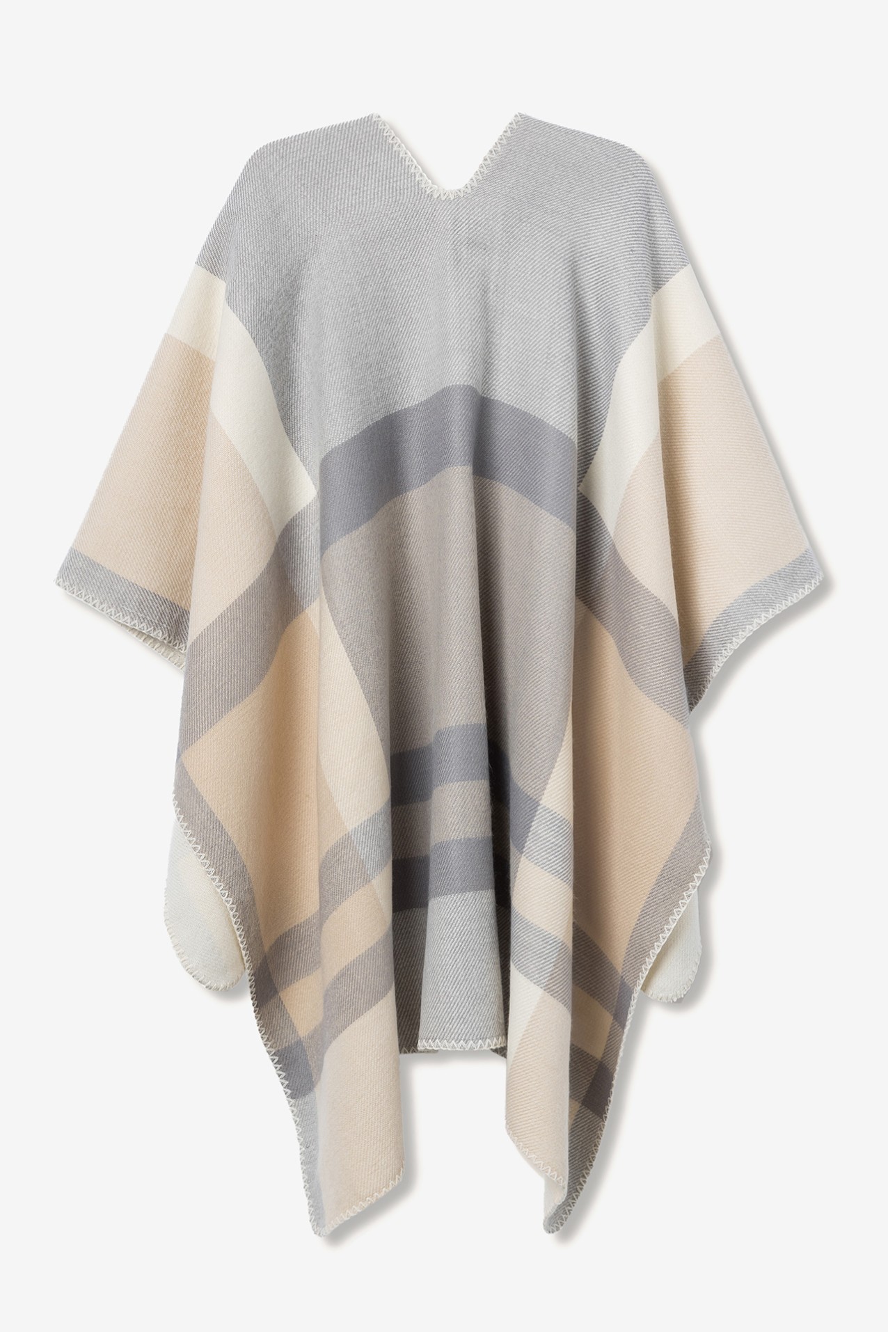 Beige Striped Cape