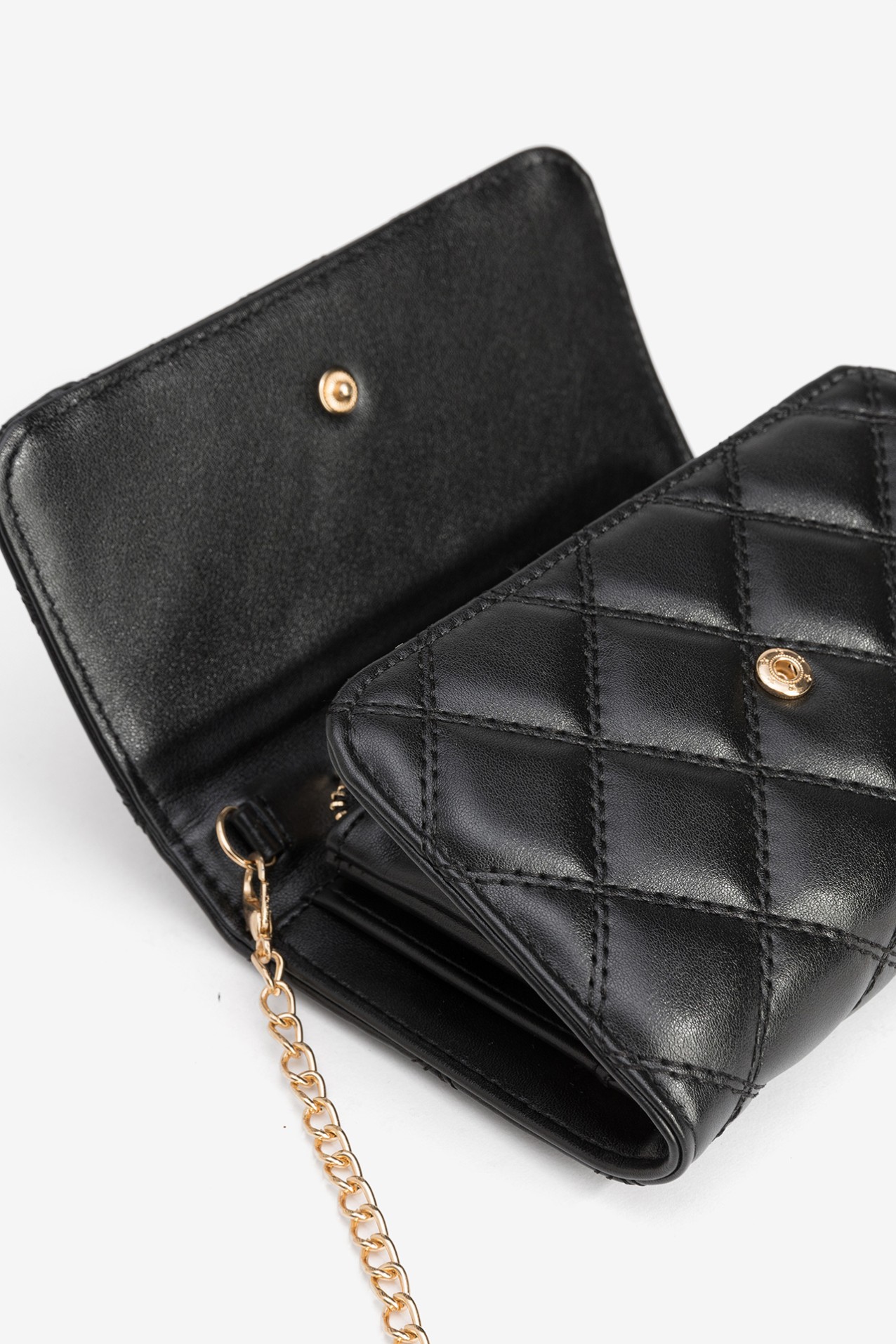 Porta-moedas acolchoado preto