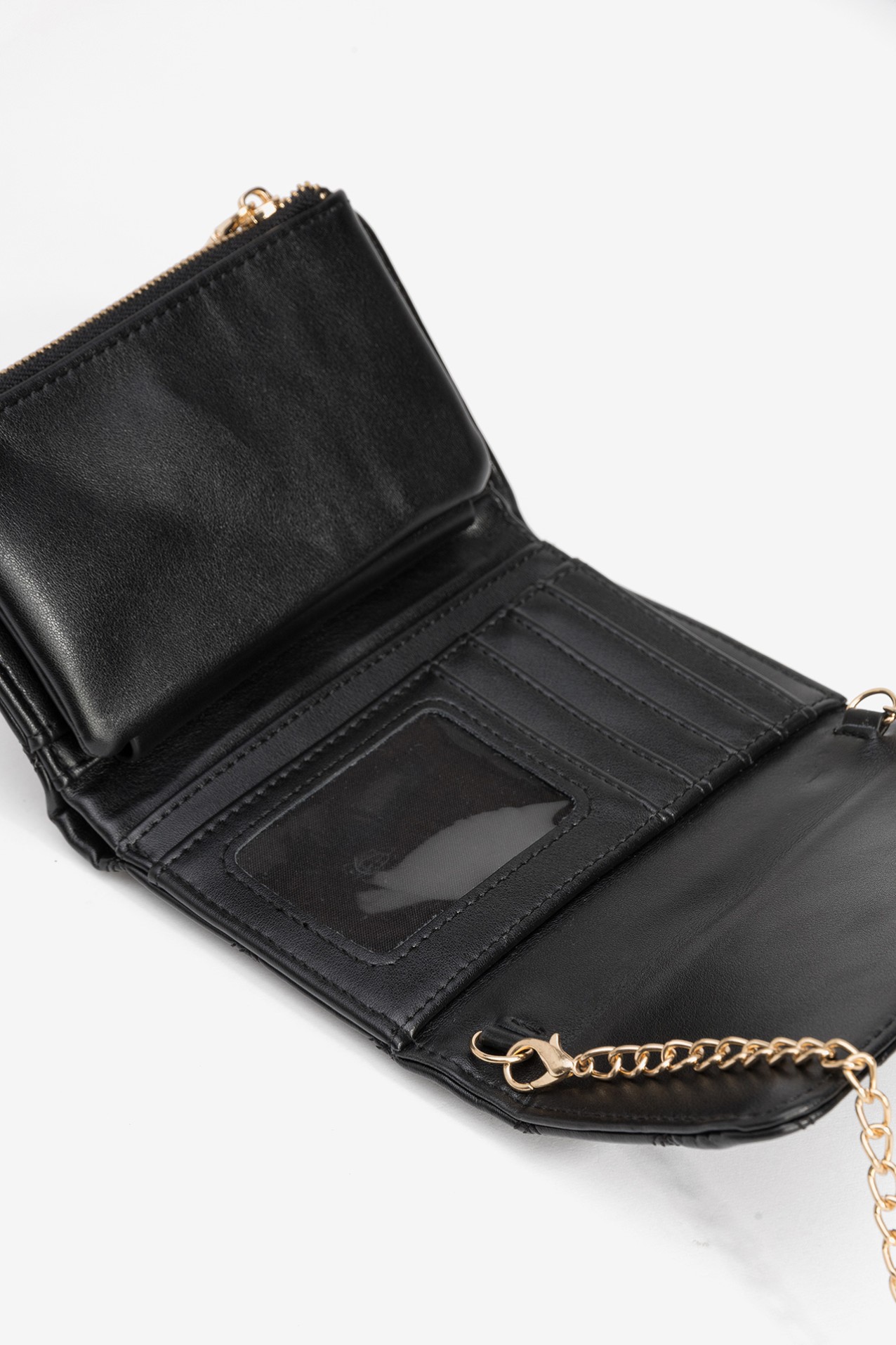 Porta-moedas acolchoado preto