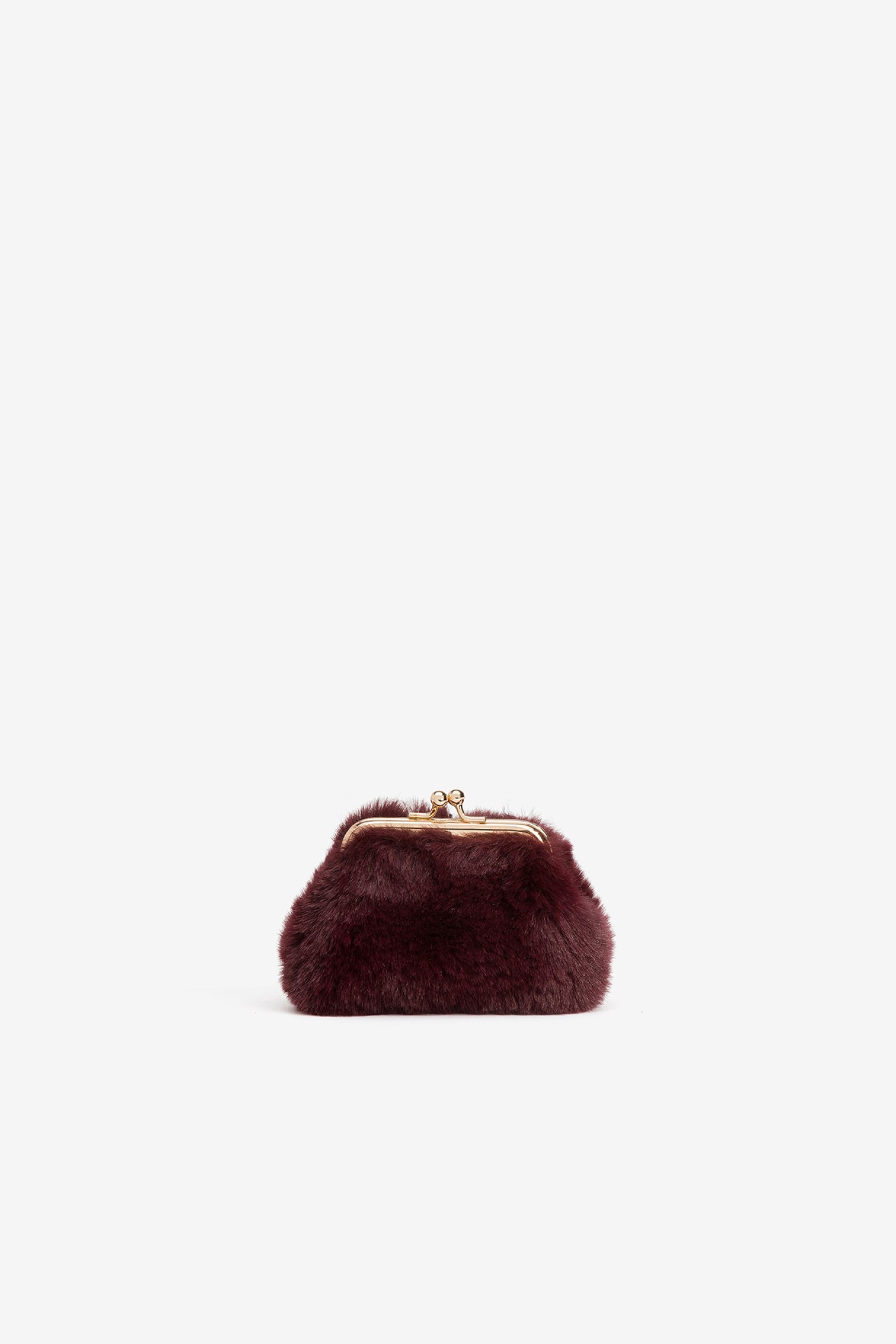 Porta-moedas peludo vinho