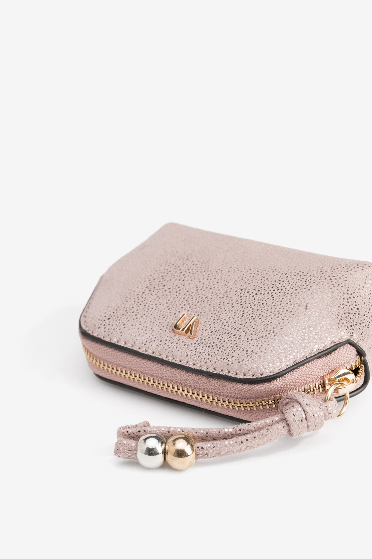 Porta-moedas rosa metlico