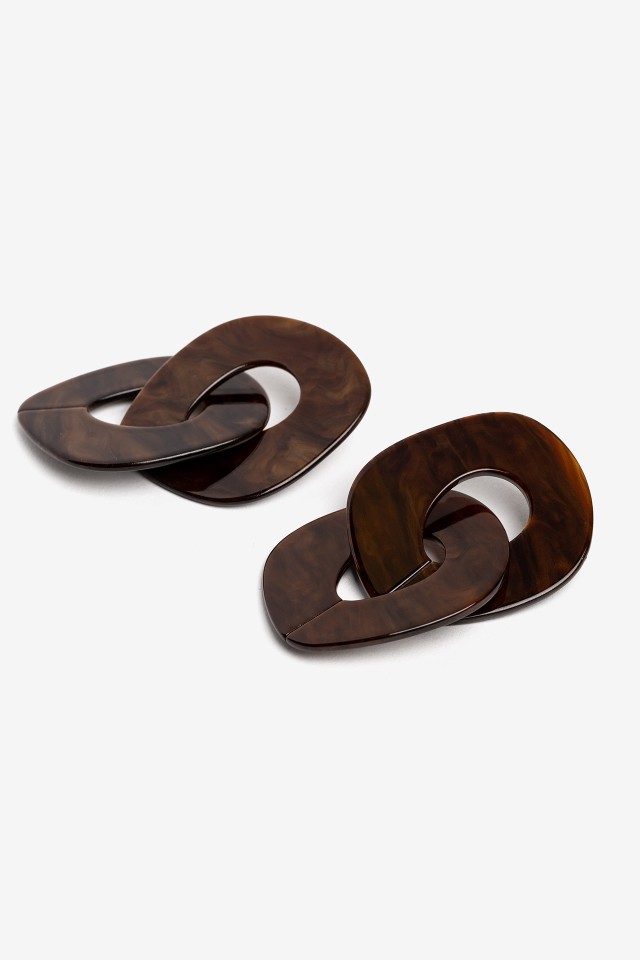 Pendientes de aro marrn