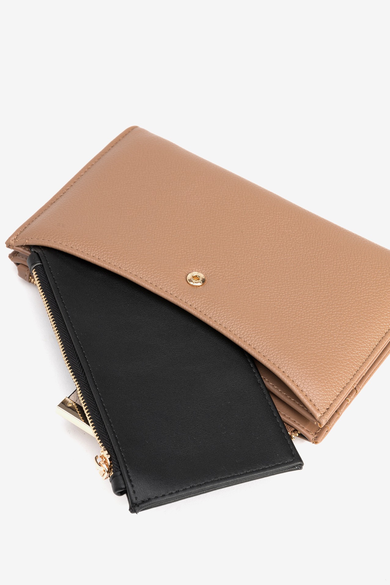 Tricolor Leather Effect Coin Purse