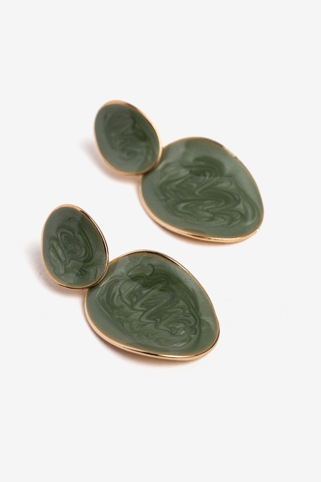Green Statement Earrings