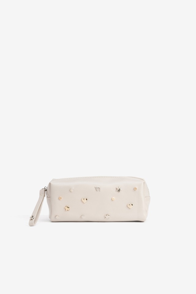 Cream Studded Coin Purse
