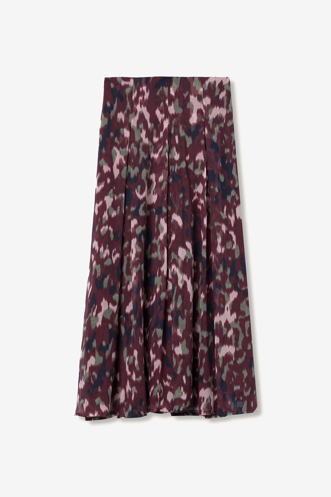 Printed Flared Midi Skirt