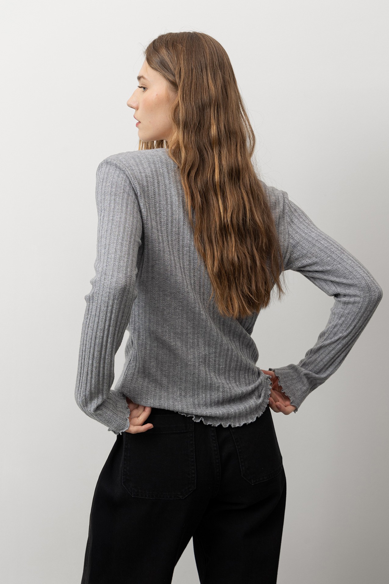 Ribbed Long Sleeve T-shirt