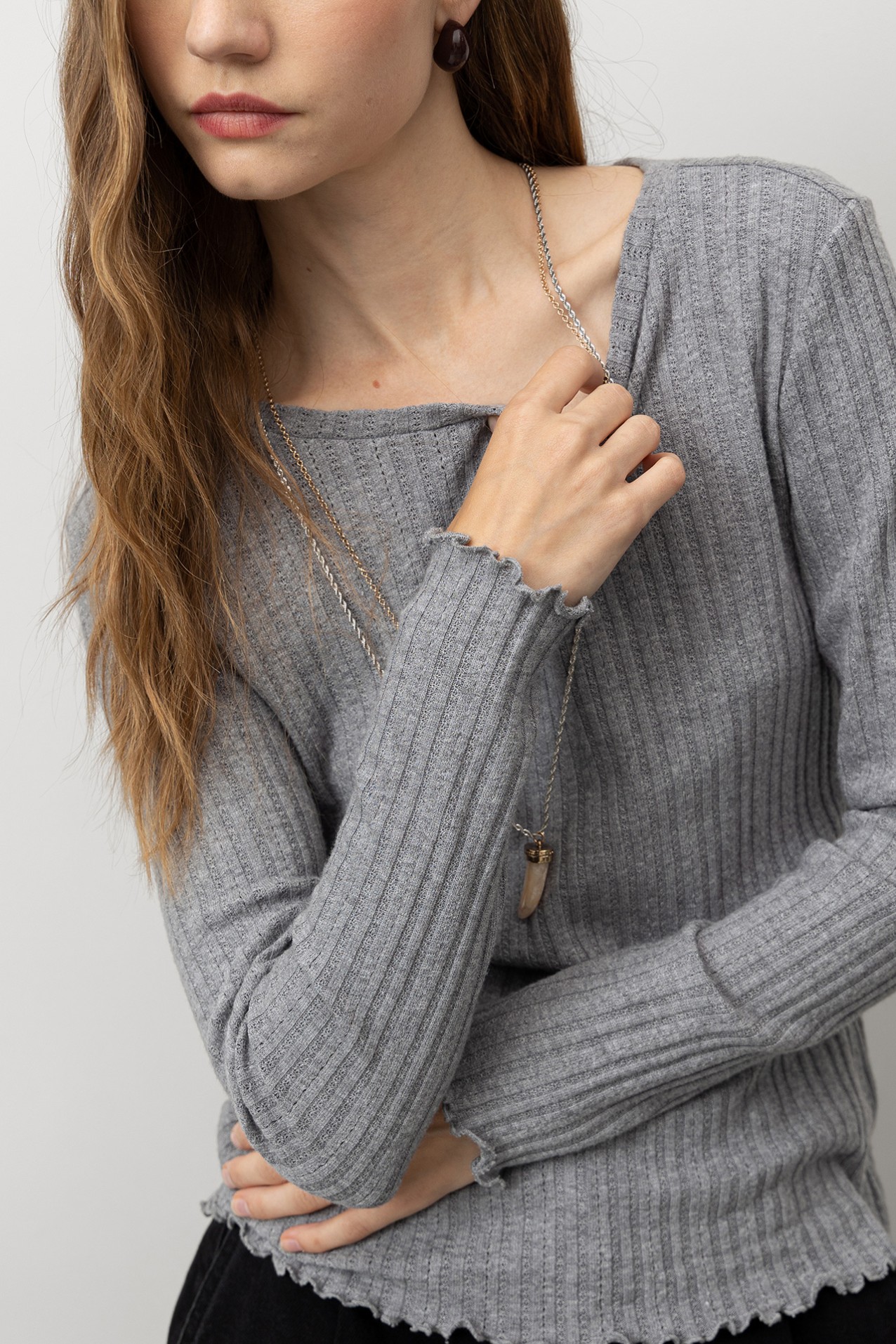 Ribbed Long Sleeve T-shirt