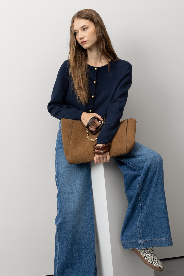 Navy Blue Knit Cardigan Navy Blue Knit Cardigan