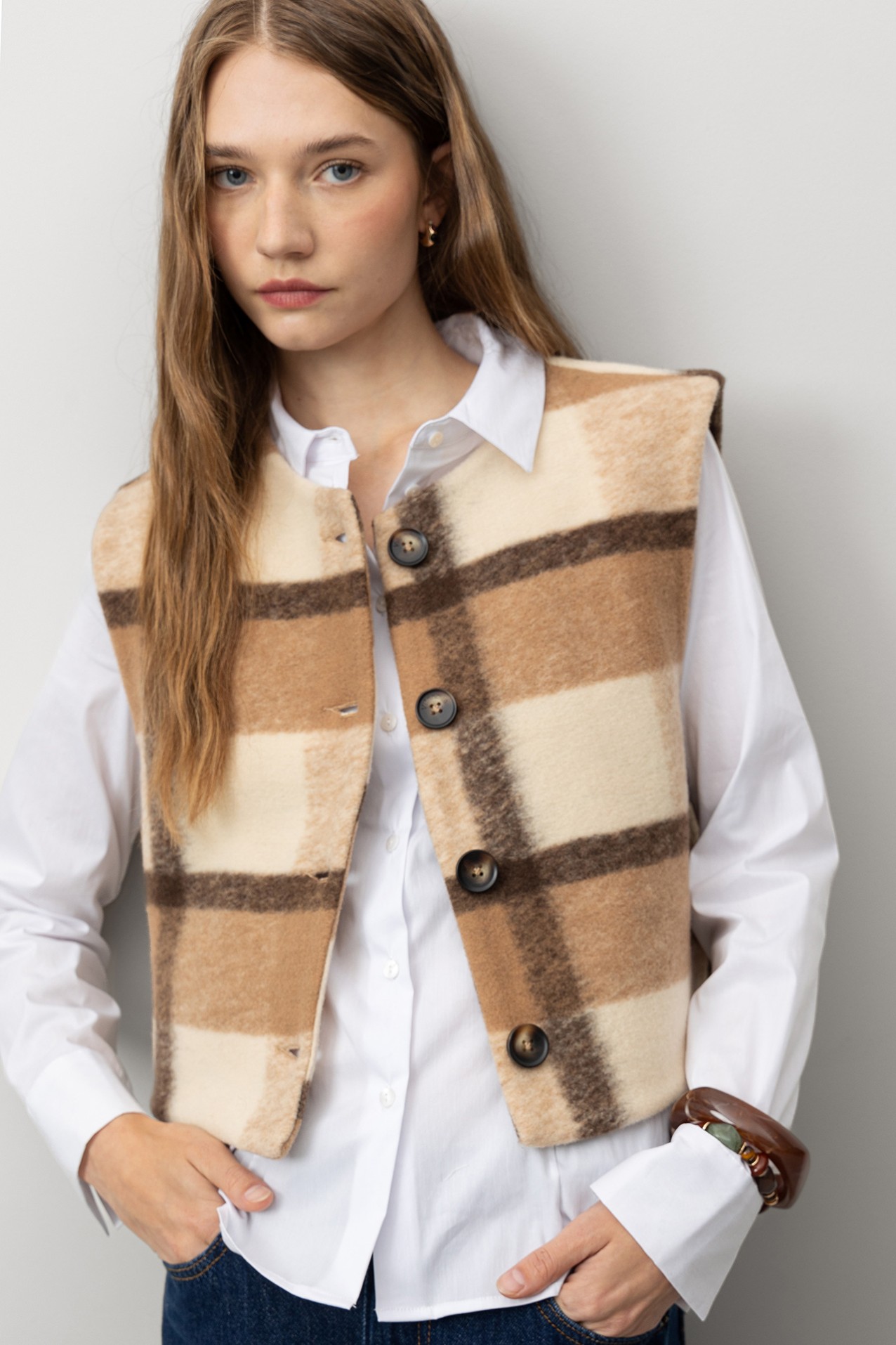 Colete Relaxed Fit Xadrez