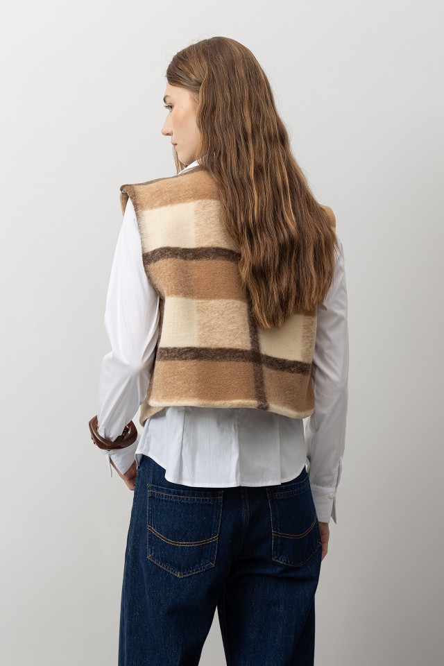 Chaleco Cuadro Corte Relaxed Chaleco Cuadro Corte Relaxed