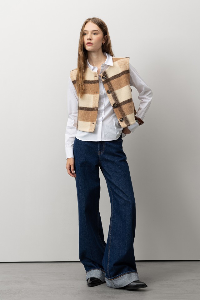 Chaleco Cuadro Corte Relaxed Chaleco Cuadro Corte Relaxed