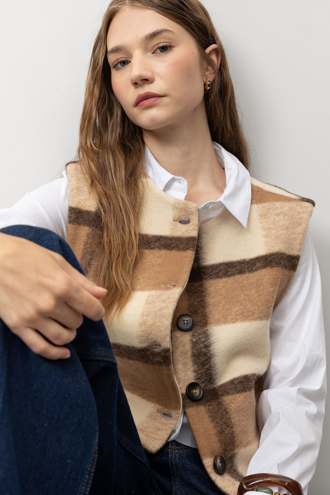 Colete Relaxed Fit Xadrez