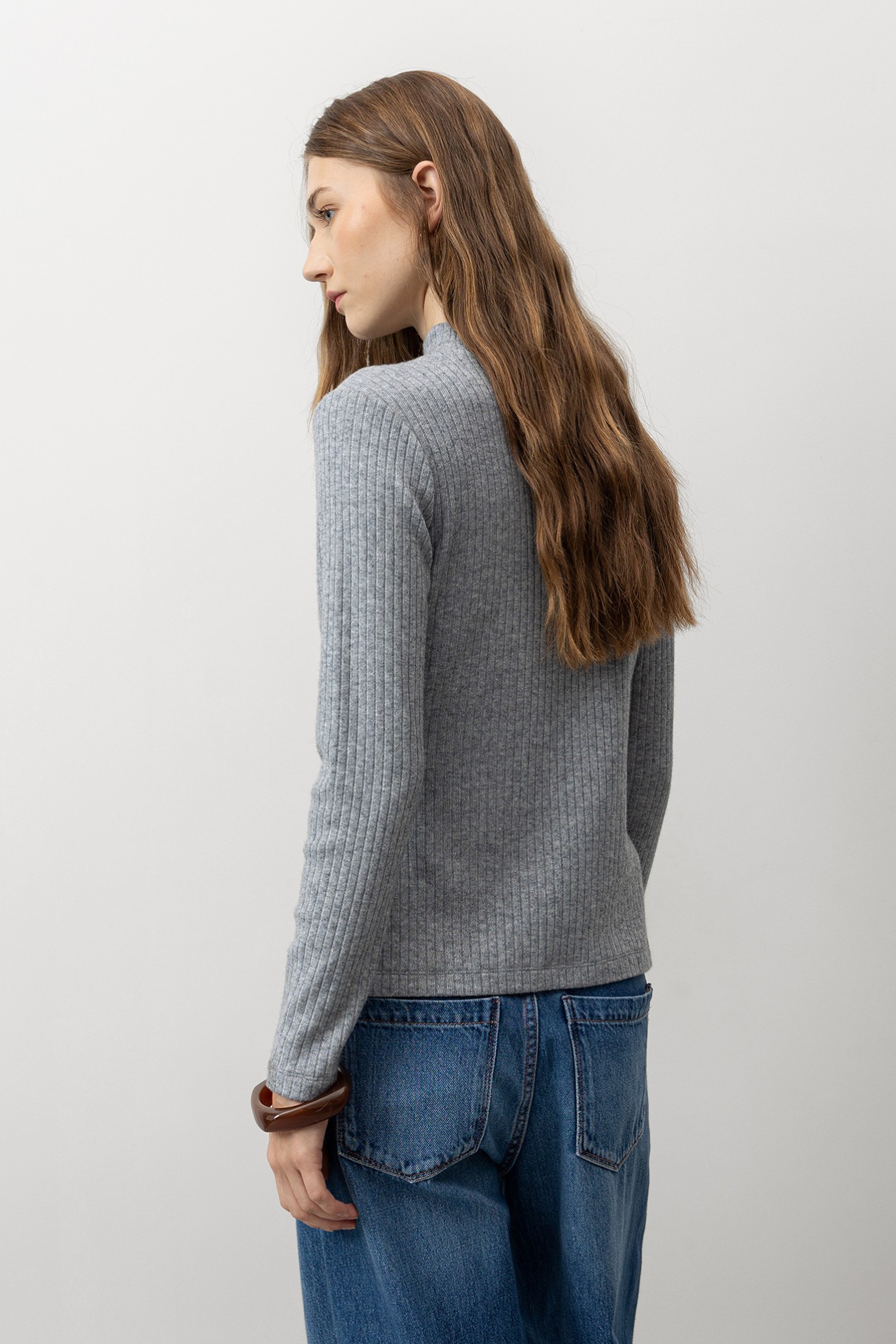 Slim T-shirt with High Neck