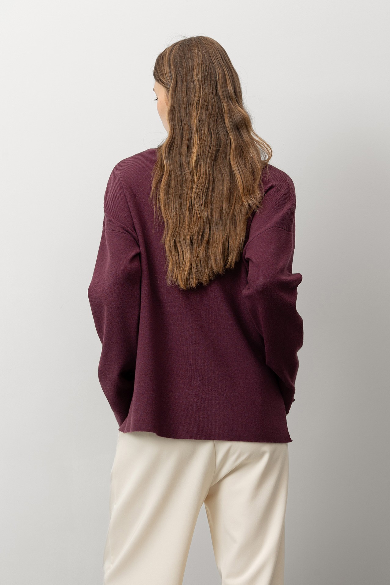 Relaxed Fit V-Neck Sweater