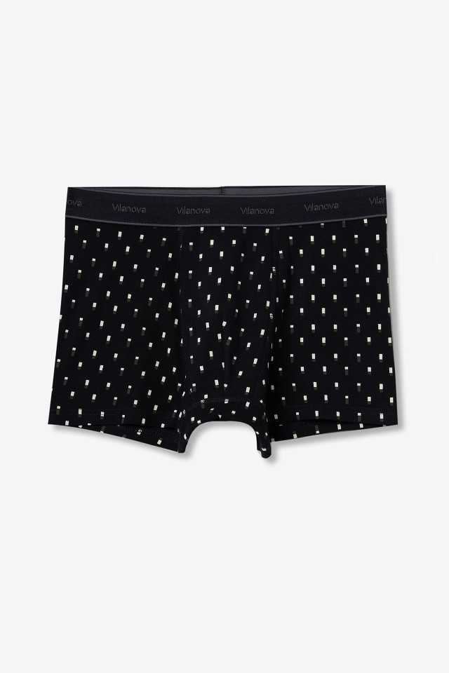 Dark Navy Geometric Boxers