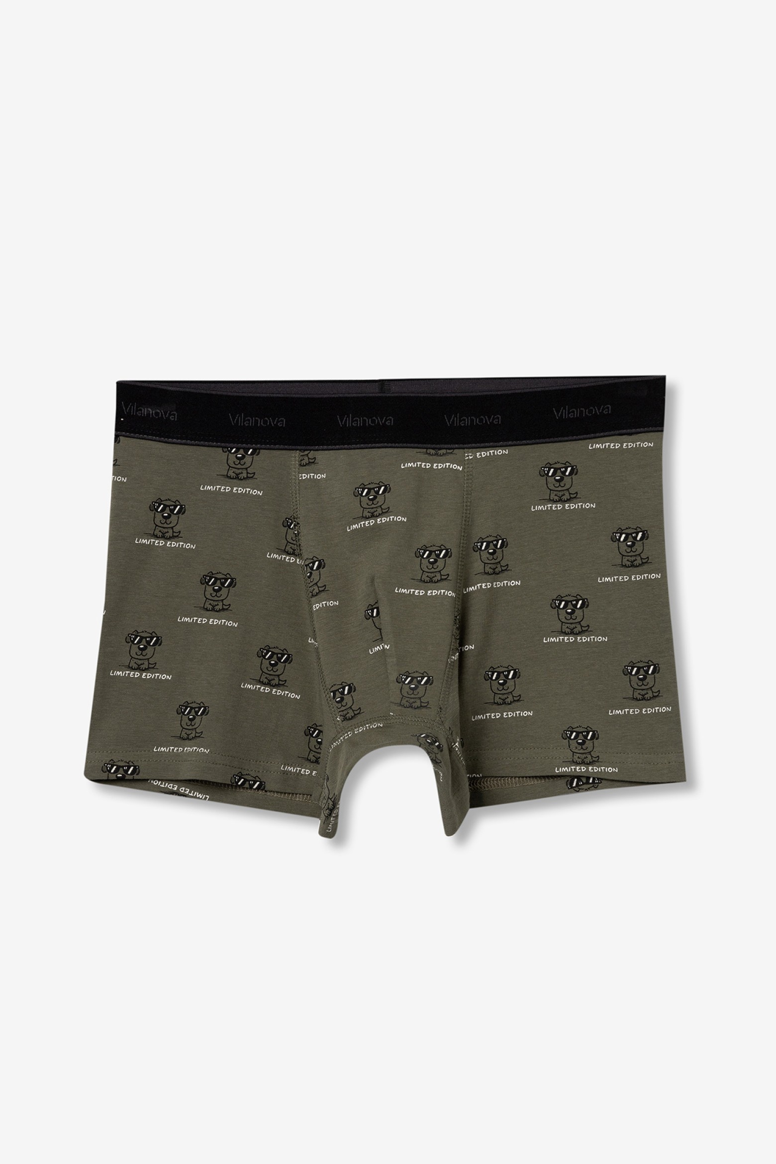 Green Dog Print Boxers