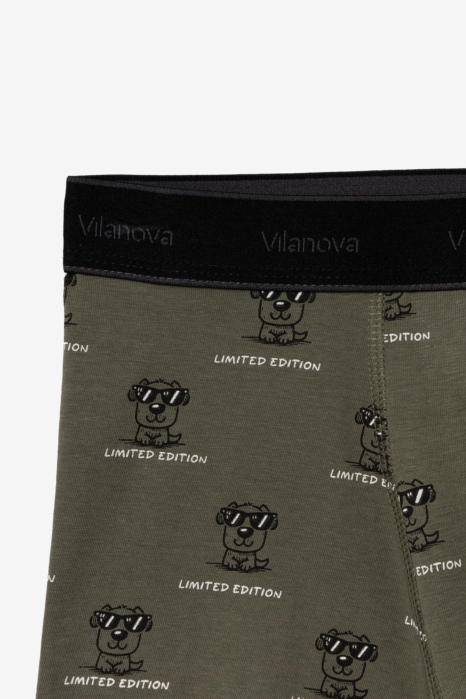 Green Dog Print Boxers