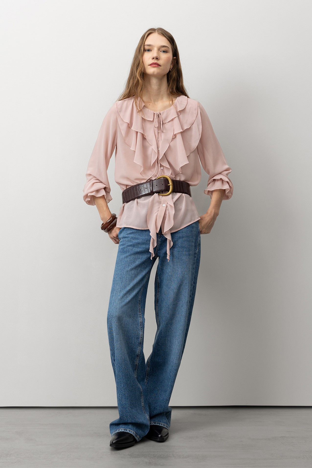 Flowy Shirt with Ruffles