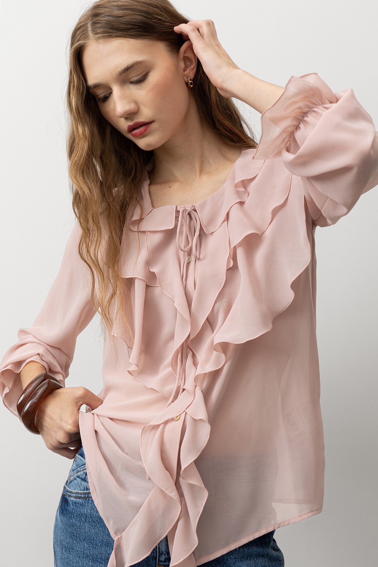 Flowy Shirt with Ruffles