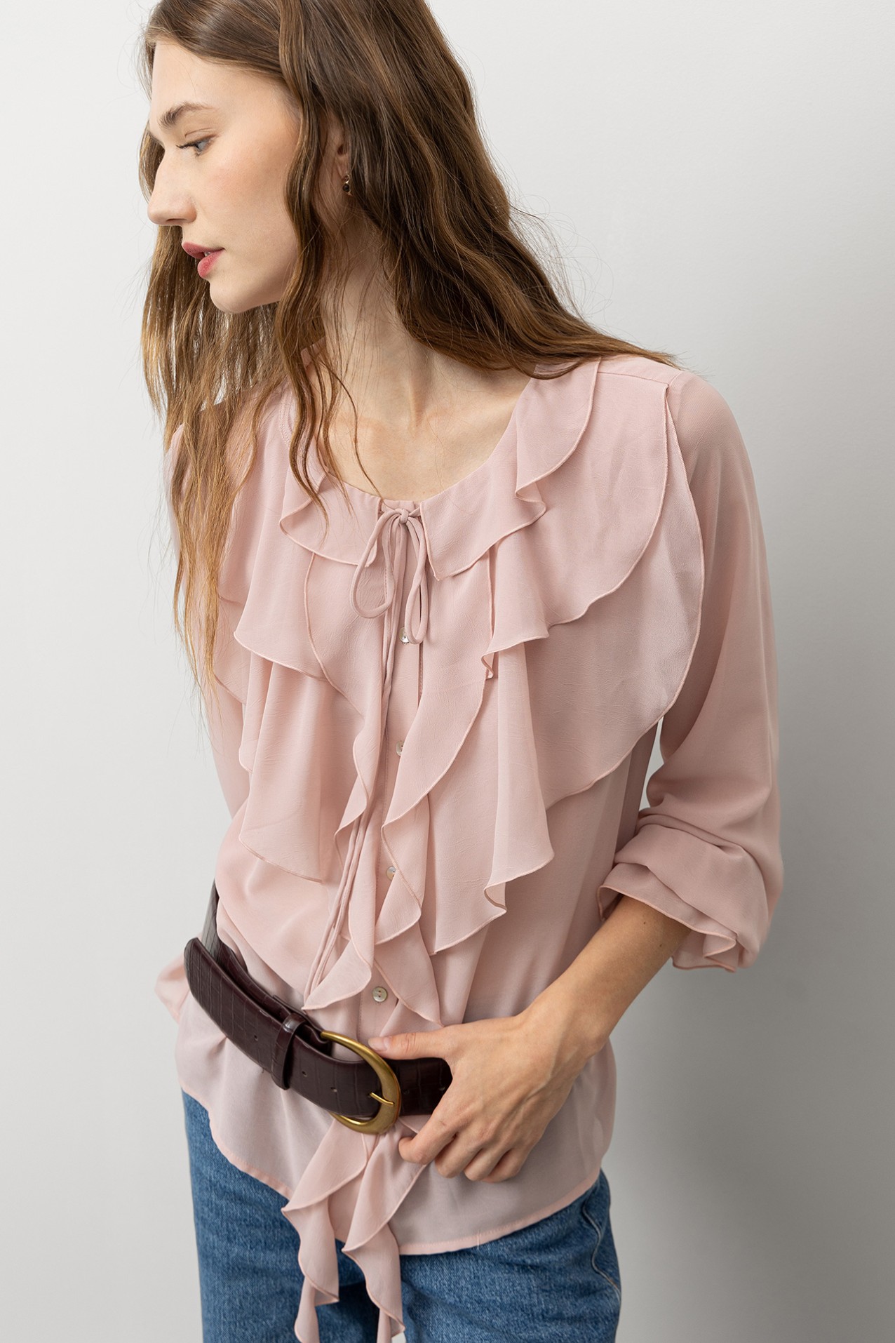Flowy Shirt with Ruffles