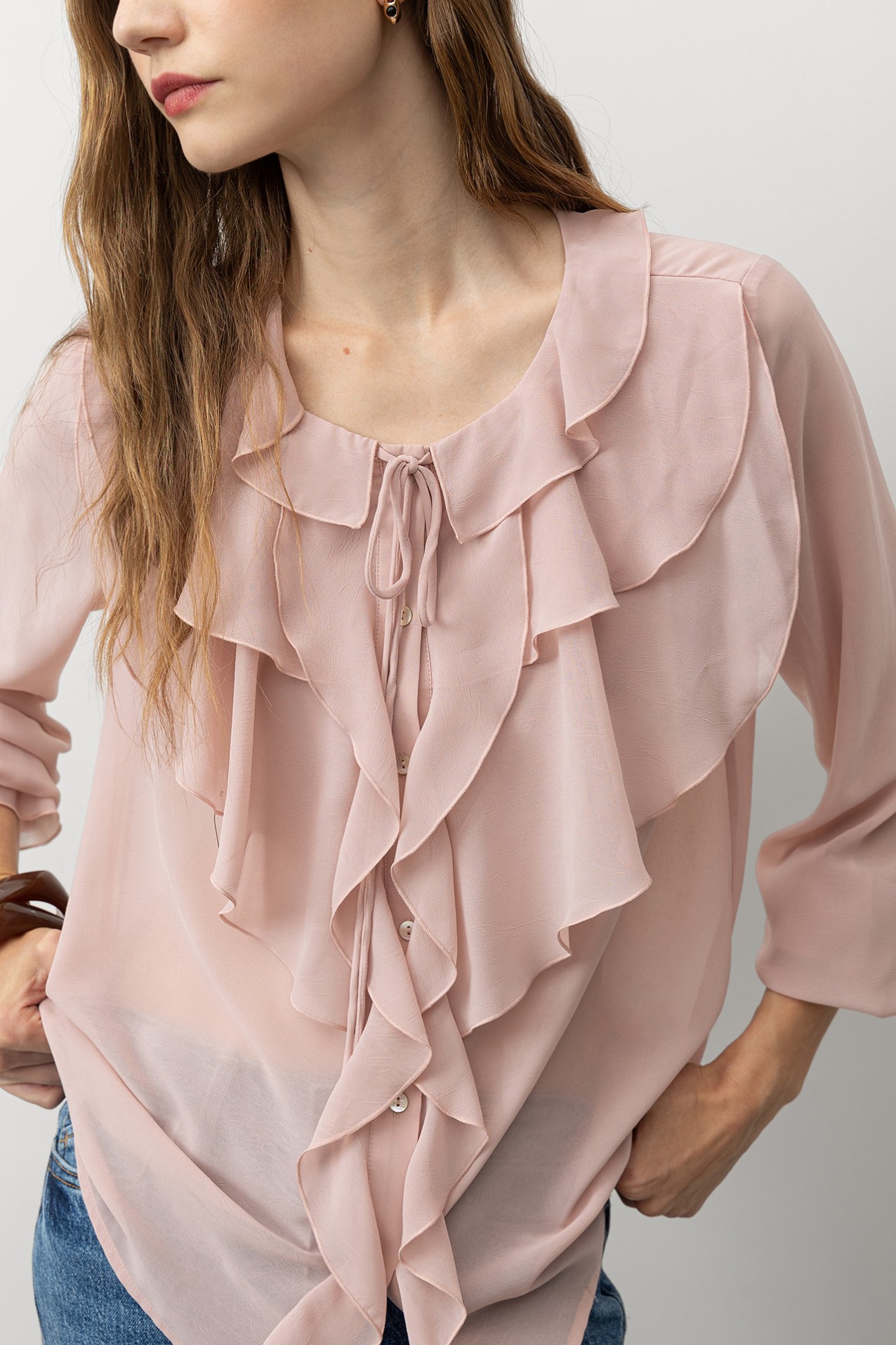 Flowy Shirt with Ruffles