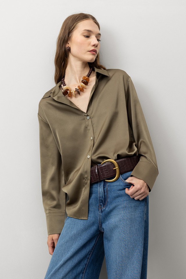 Camisa Relaxed Acetinada