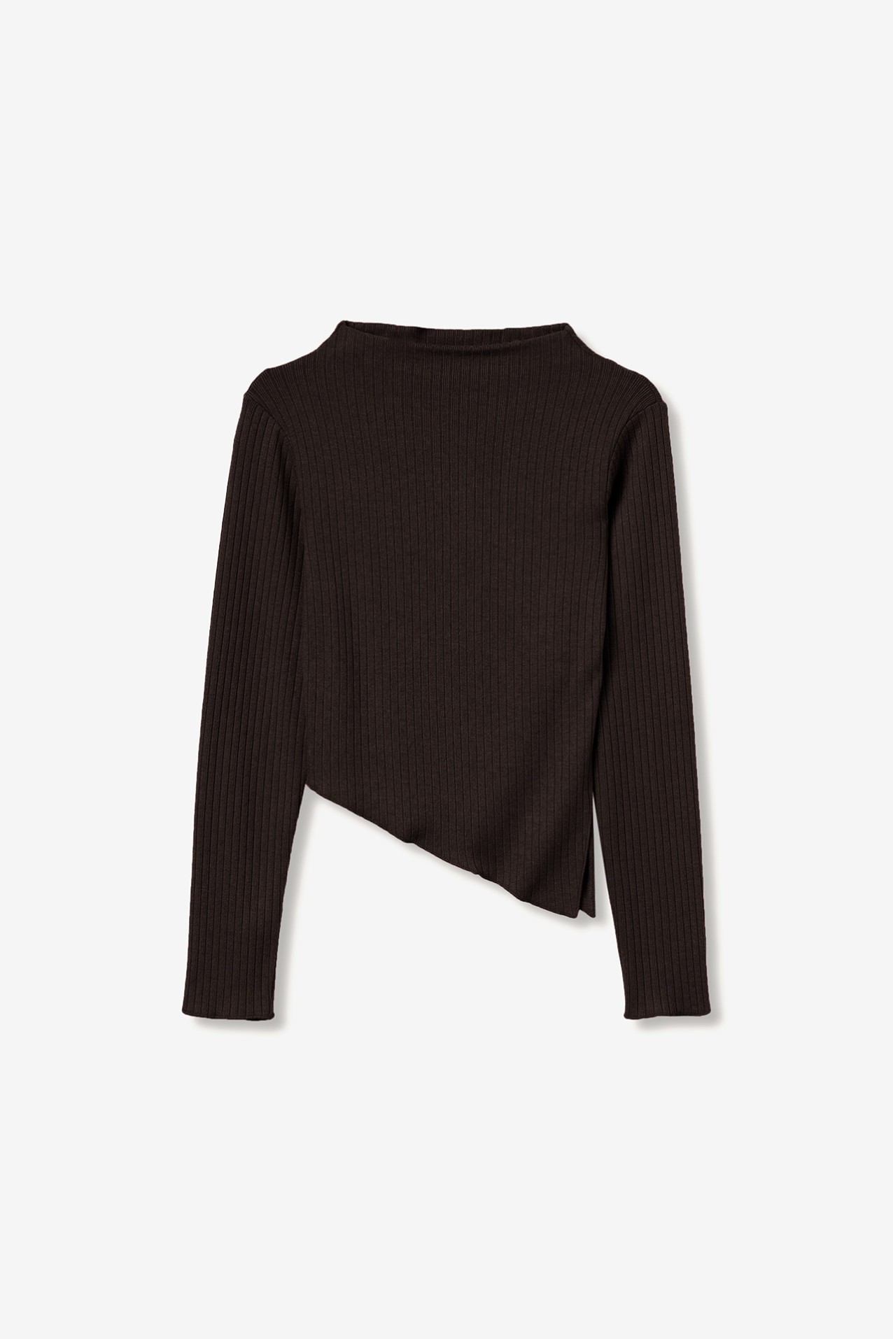 Slim T-shirt with Asymmetric Hem