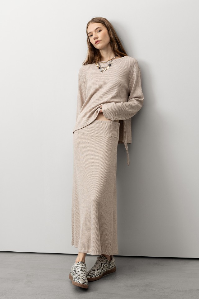 Flared Skirt with Metallic Thread