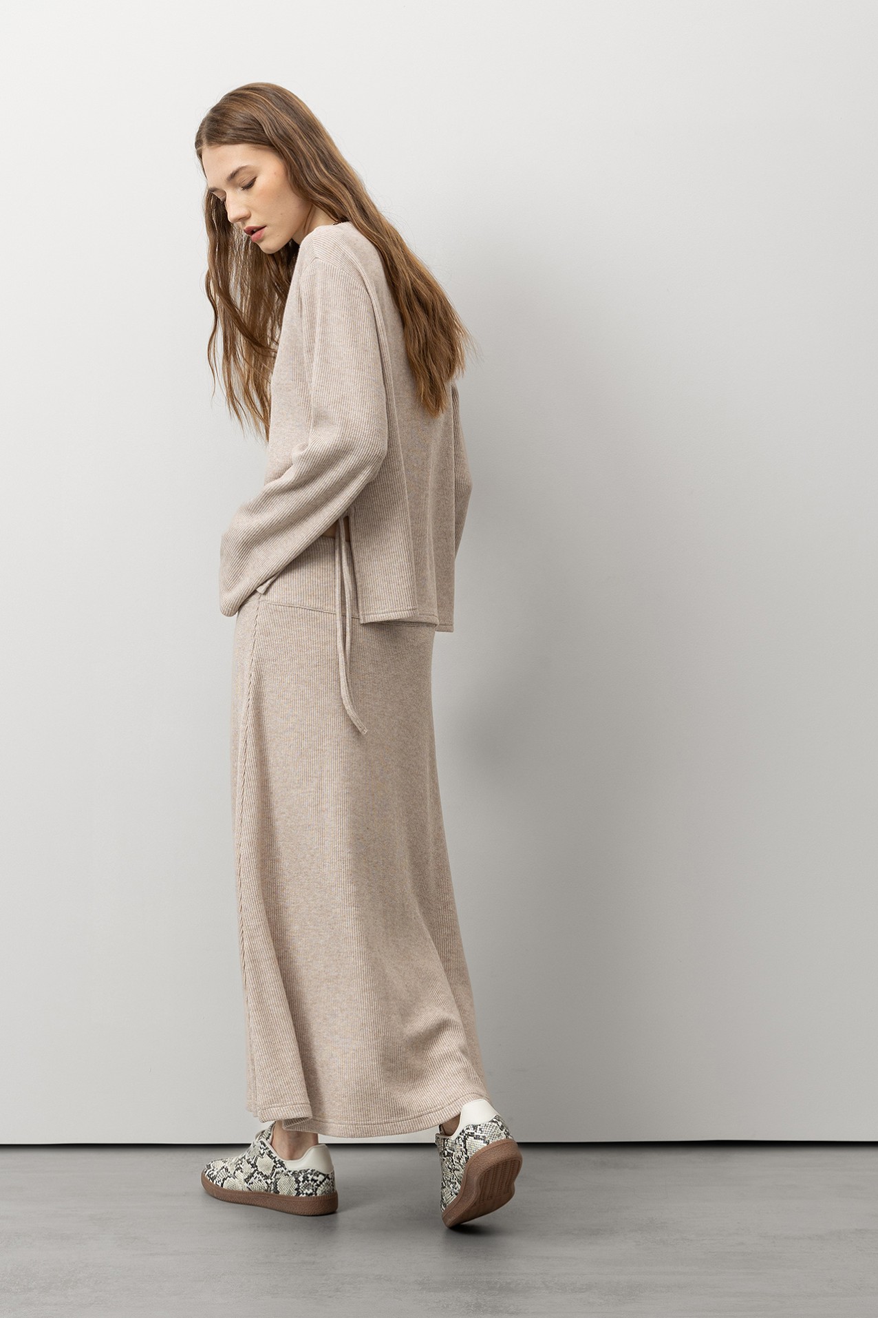 Flared Skirt with Metallic Thread