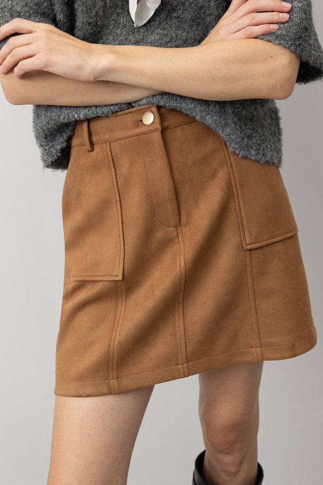 Saia Curta Efeito Camurça Saia Curta Efeito Camurça