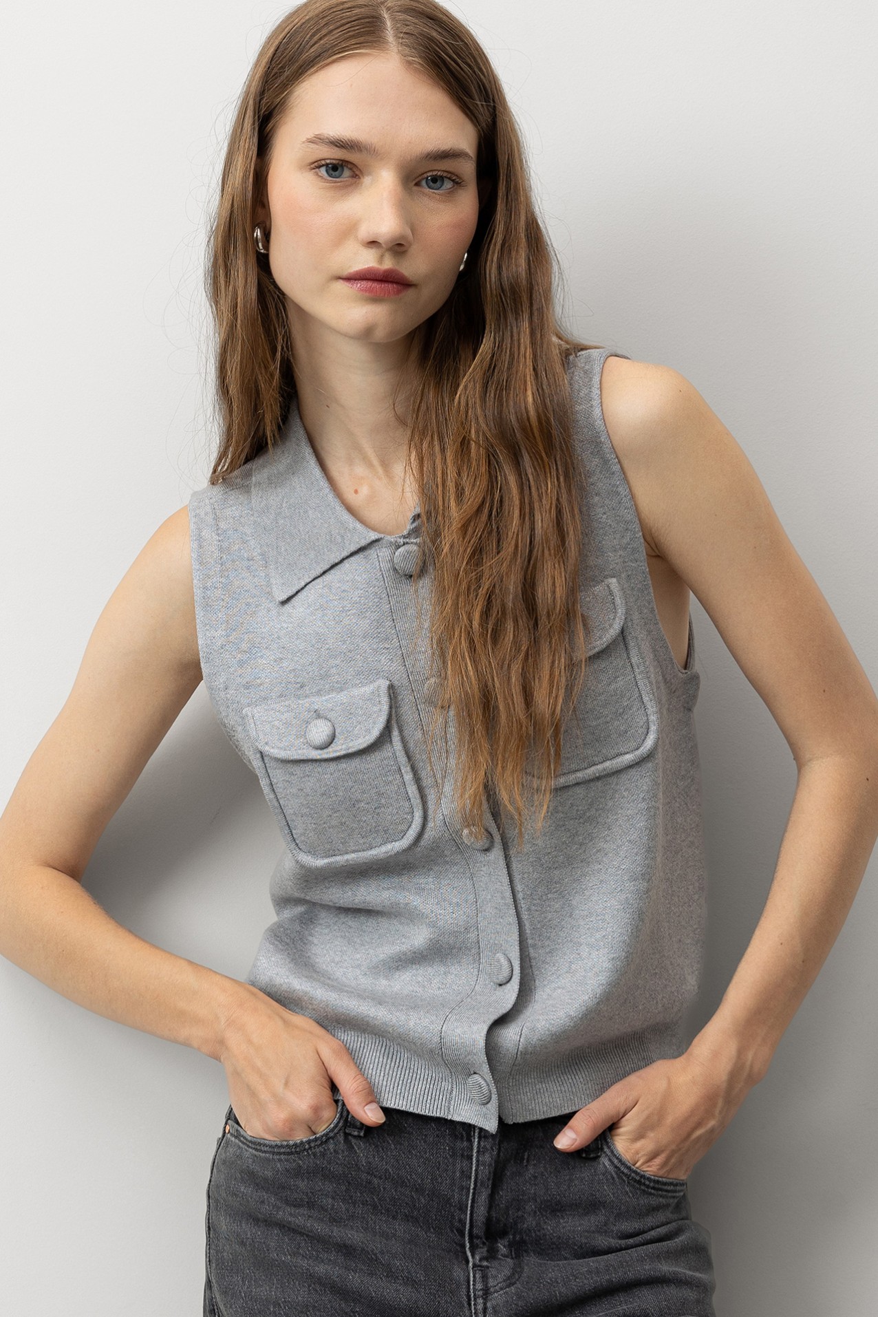 Knit Vest with Pockets