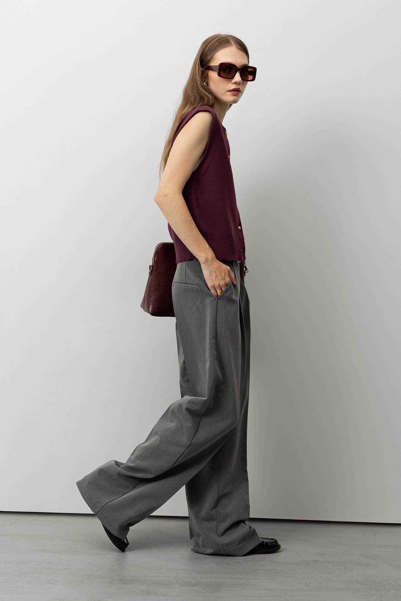 Wide Leg Pants With Belt