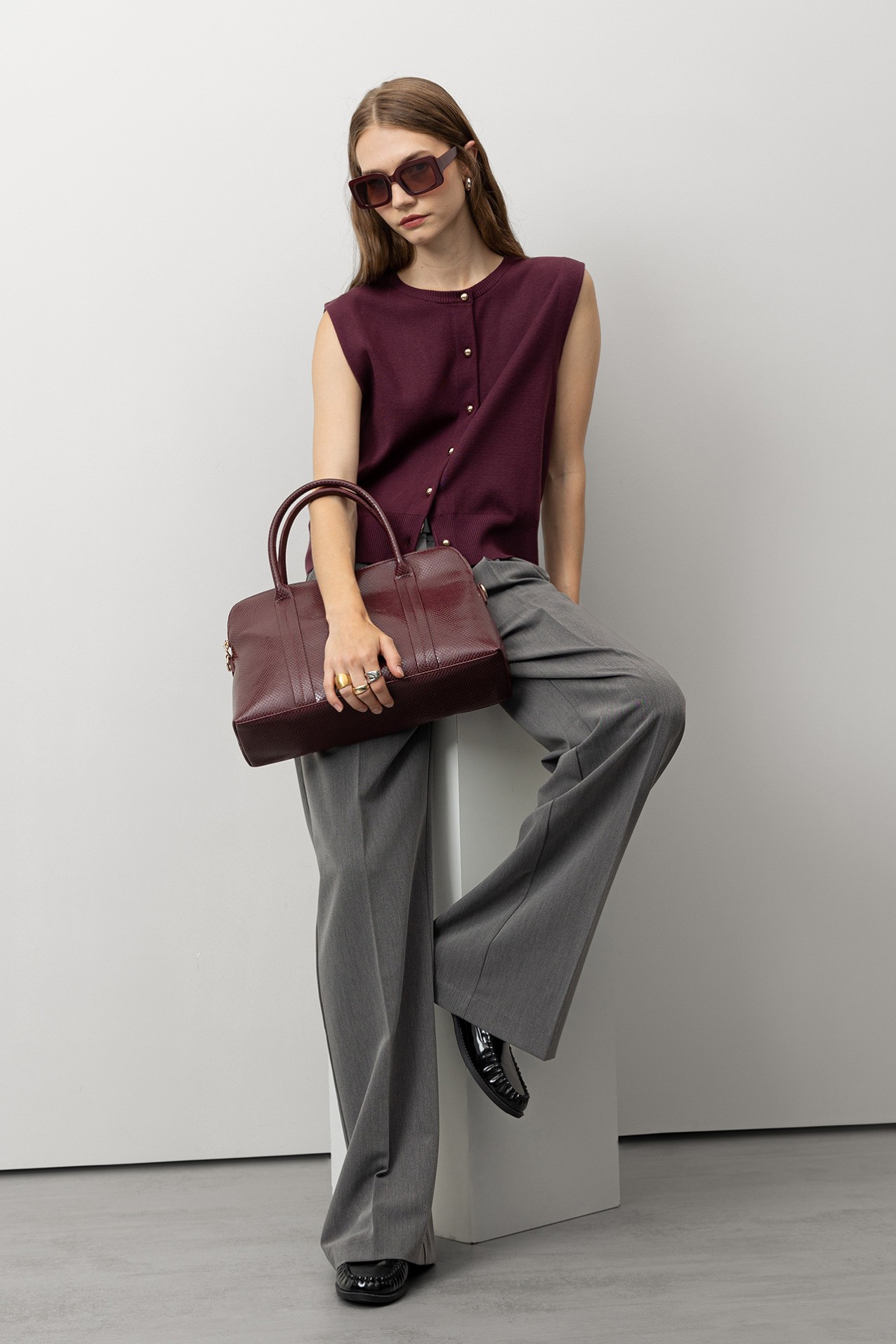 Wide Leg Pants With Belt
