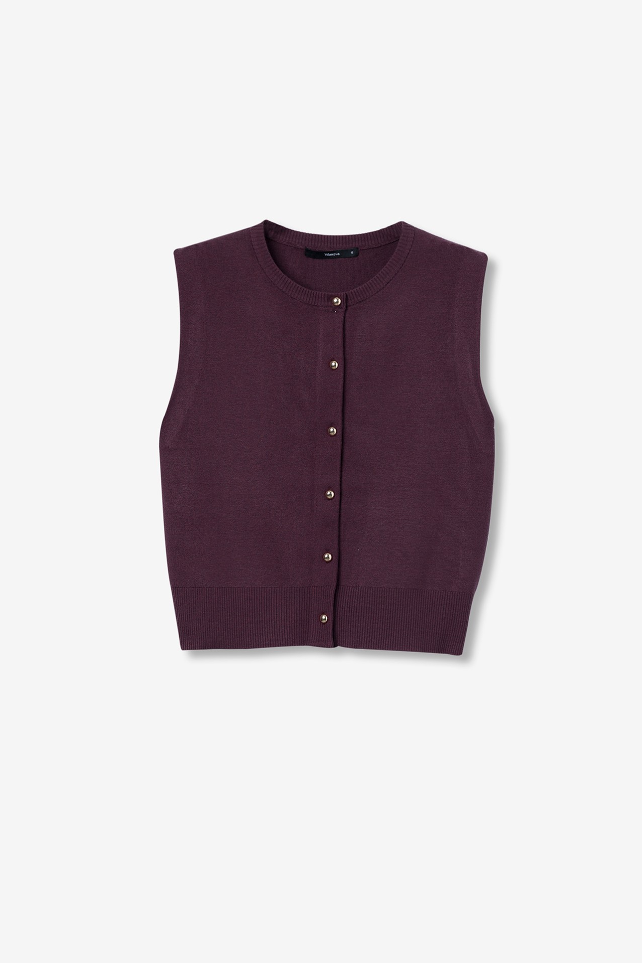 Knitted Vest with Metallic Buttons