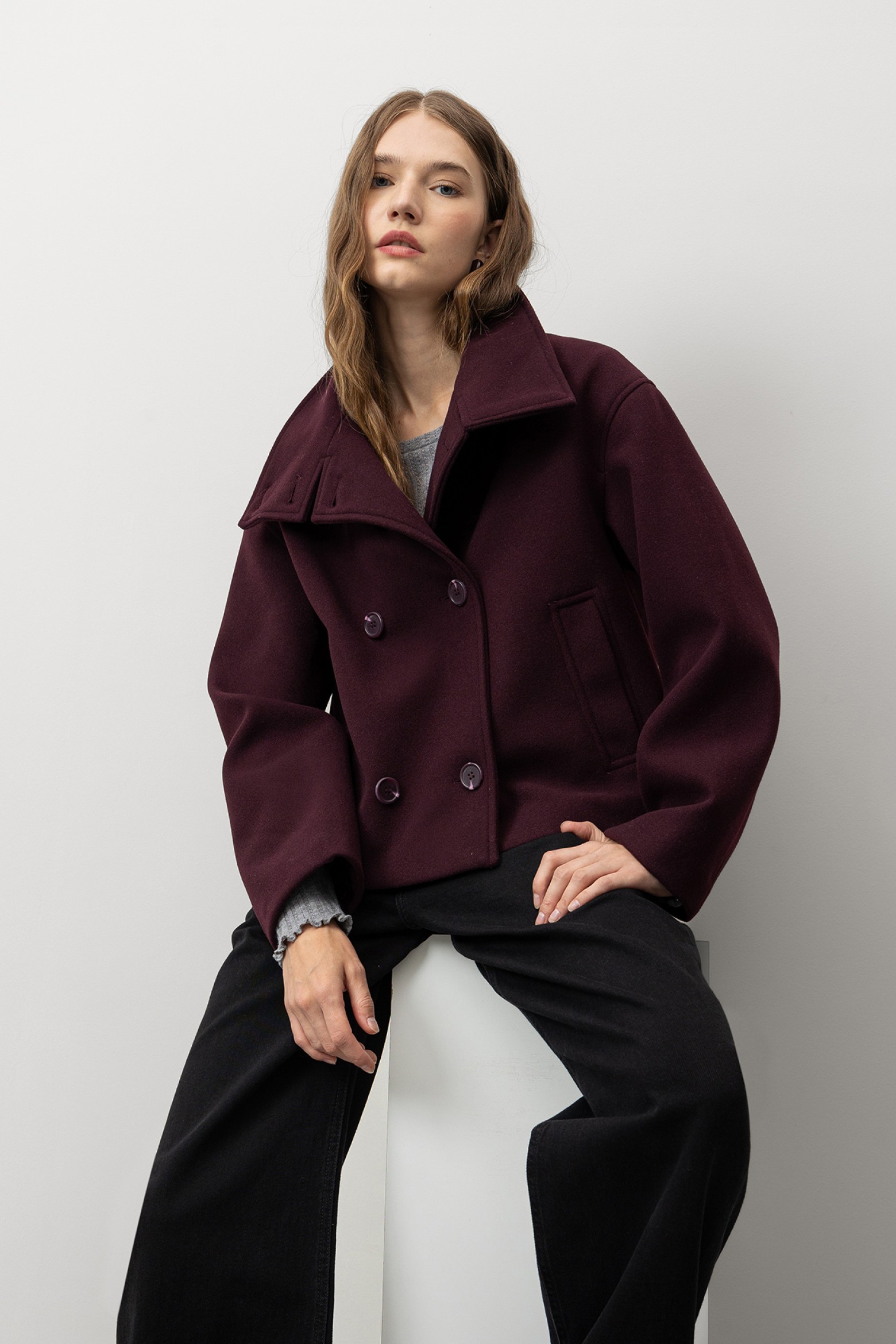 Short Burgundy Coat