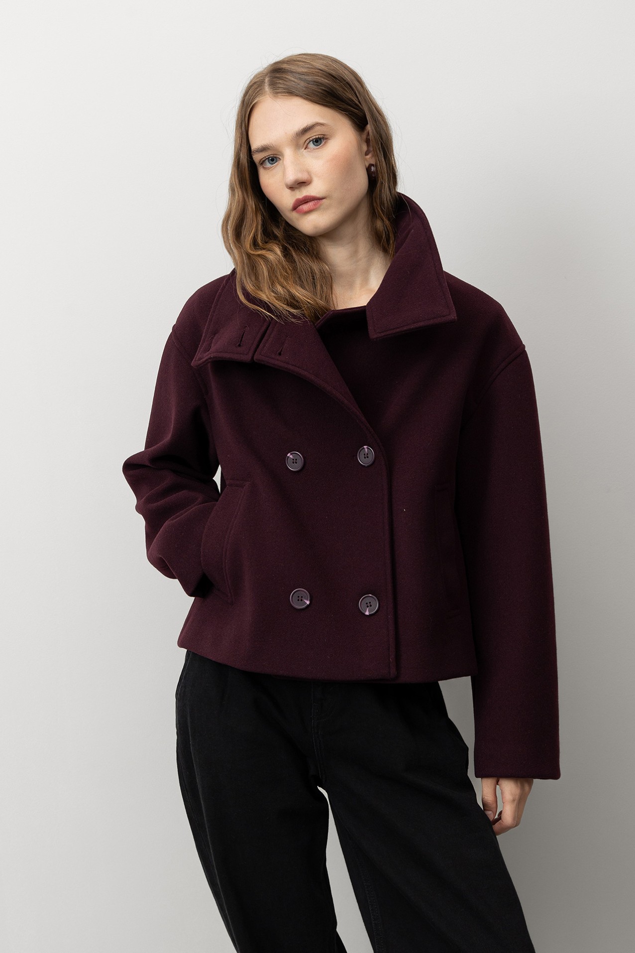 Short Burgundy Coat