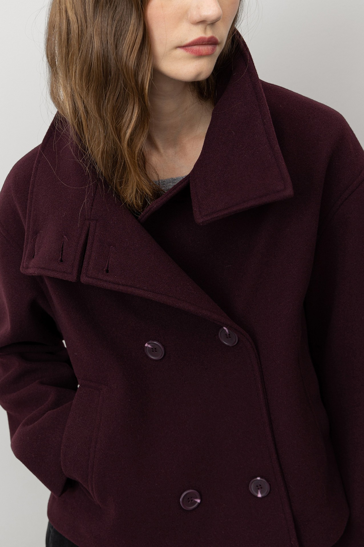 Short Burgundy Coat