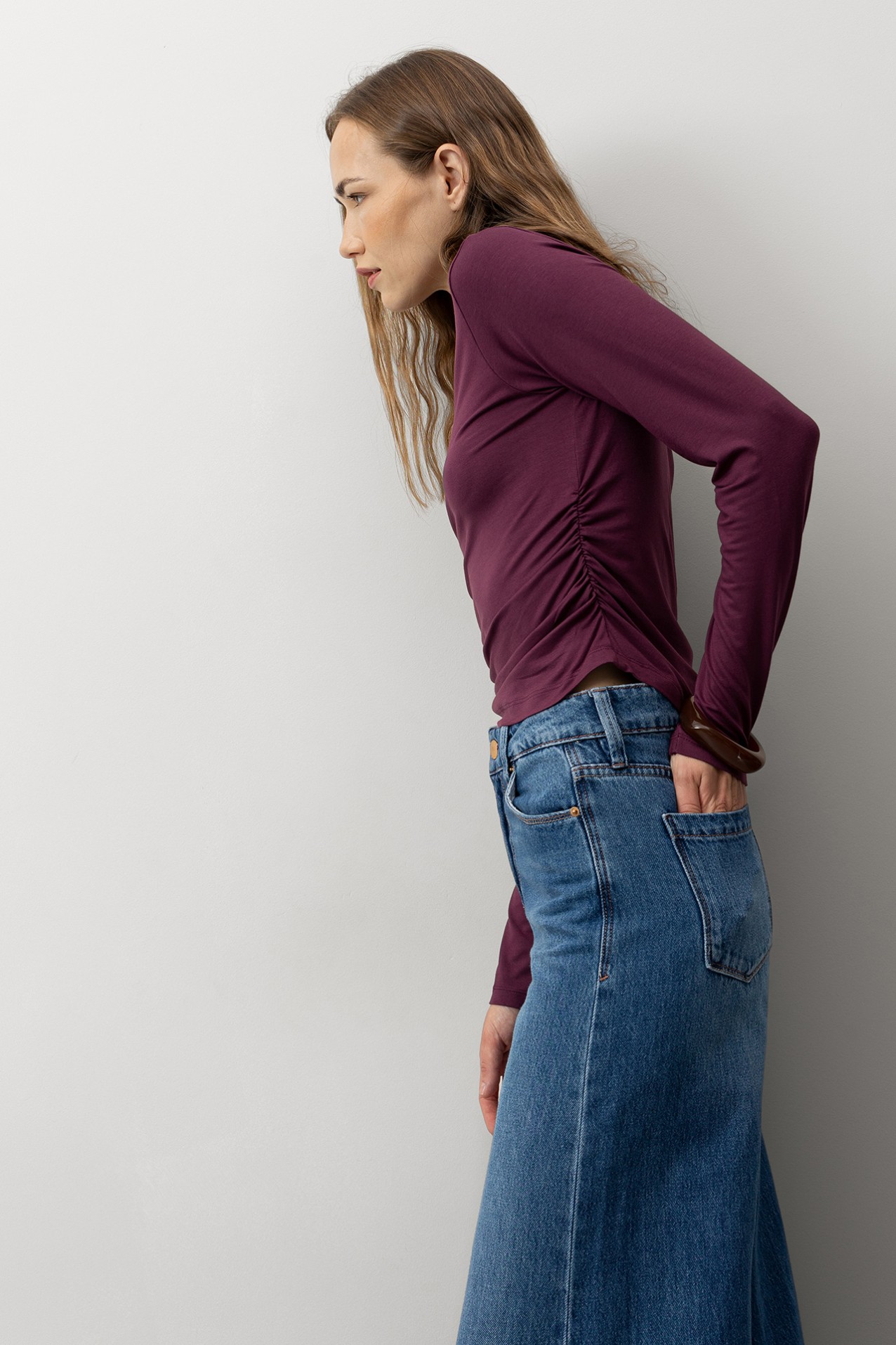 Slim Fit Draped T-Shirt