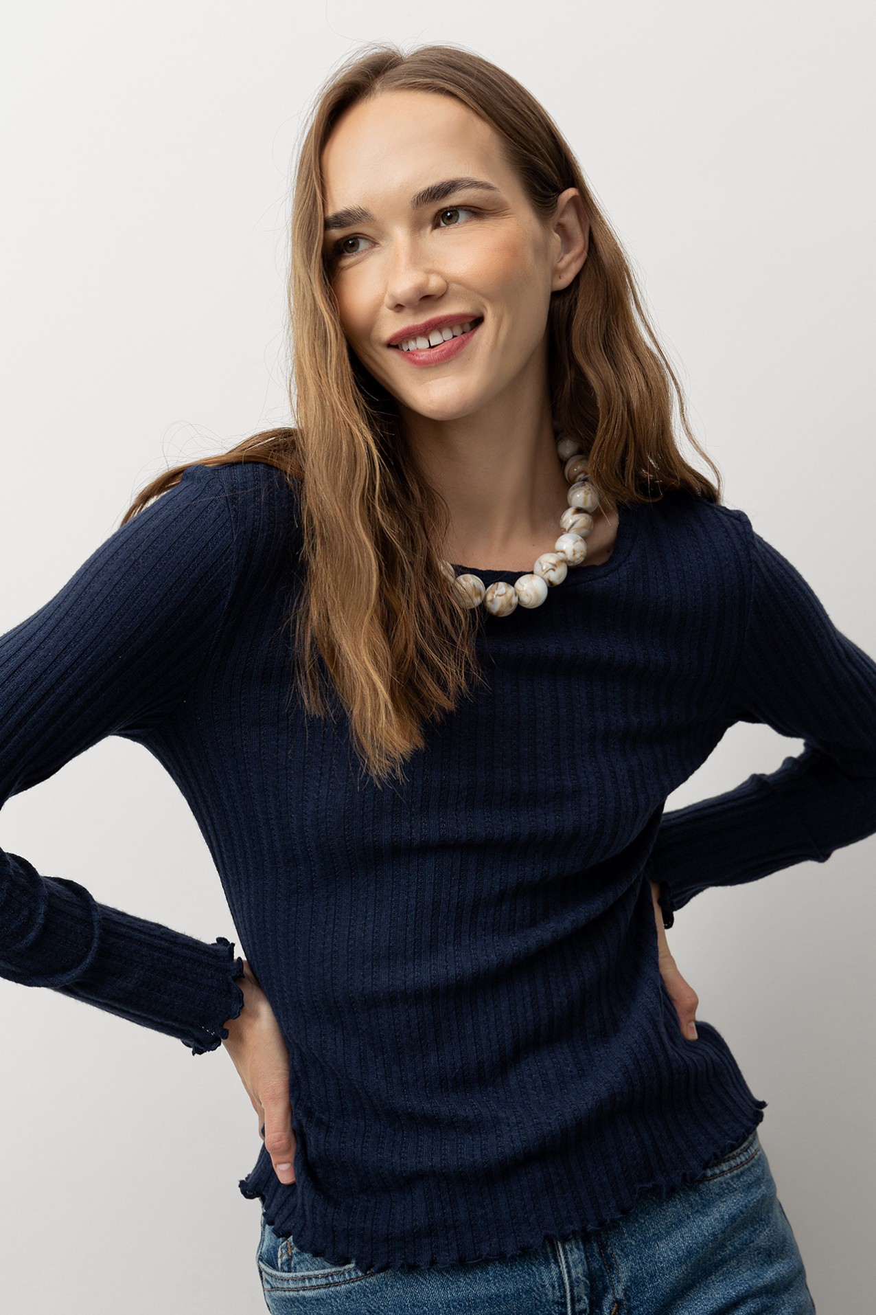 Ribbed Long Sleeve T-shirt