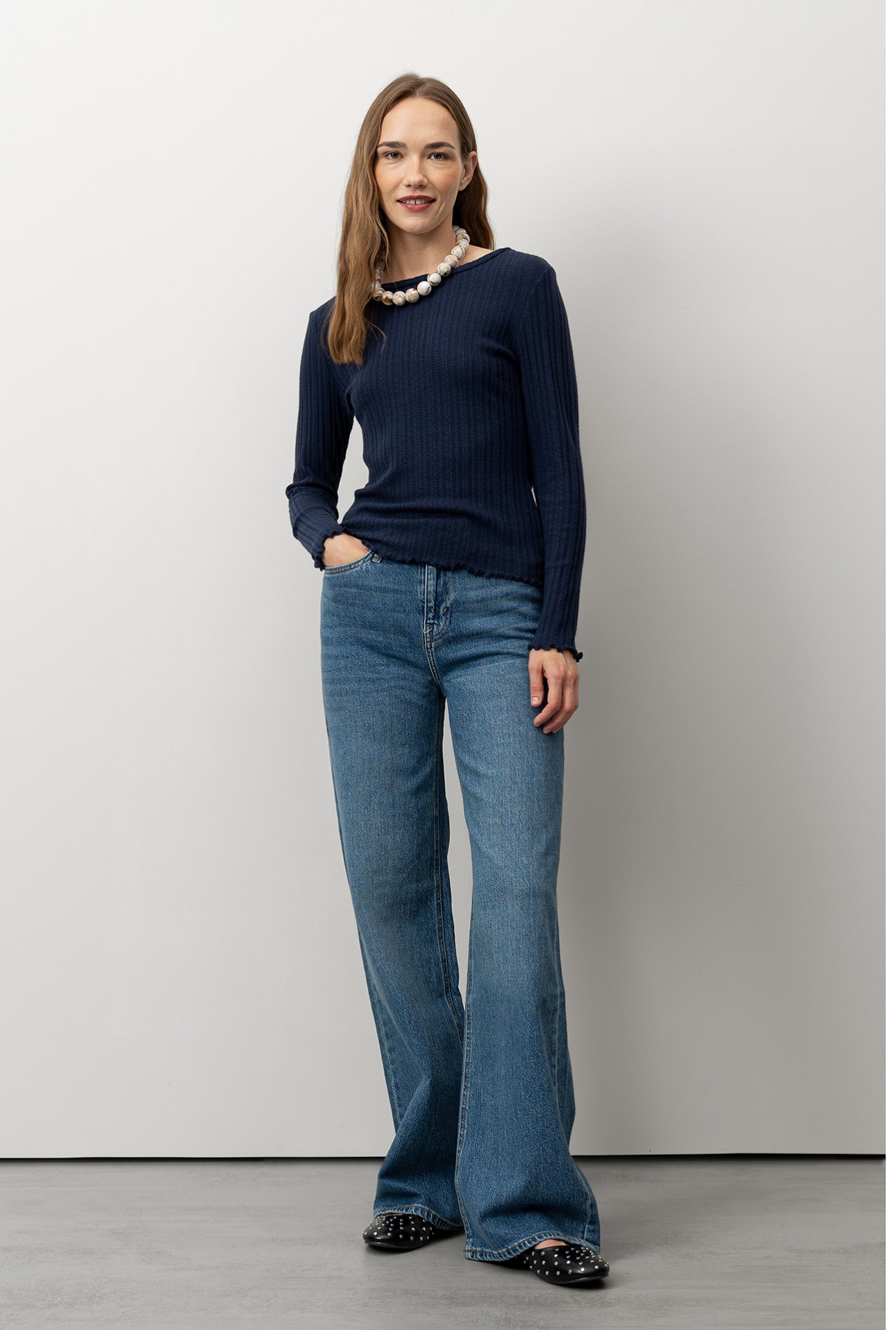 Ribbed Long Sleeve T-shirt