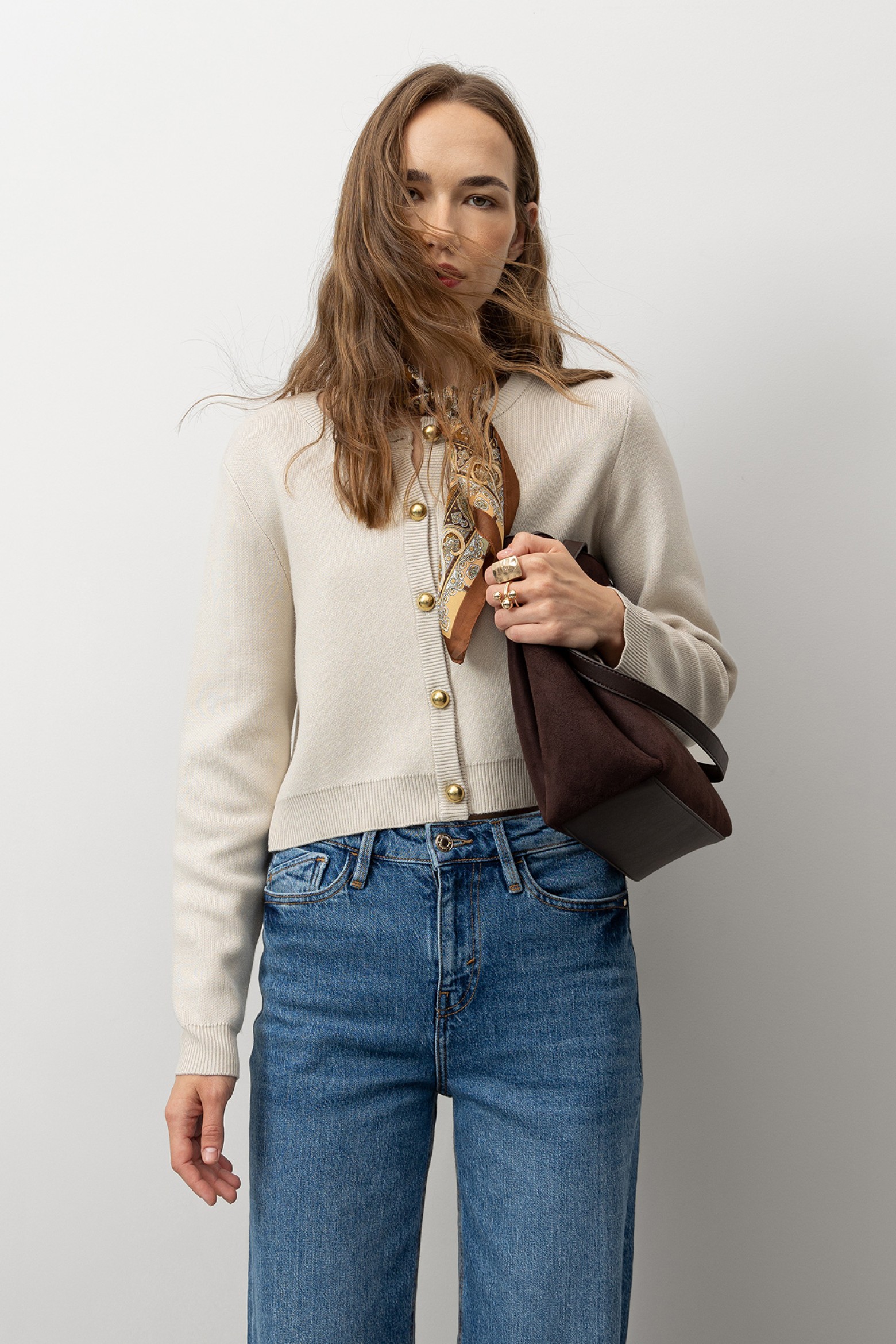 Cardigan Bege Tricotado
