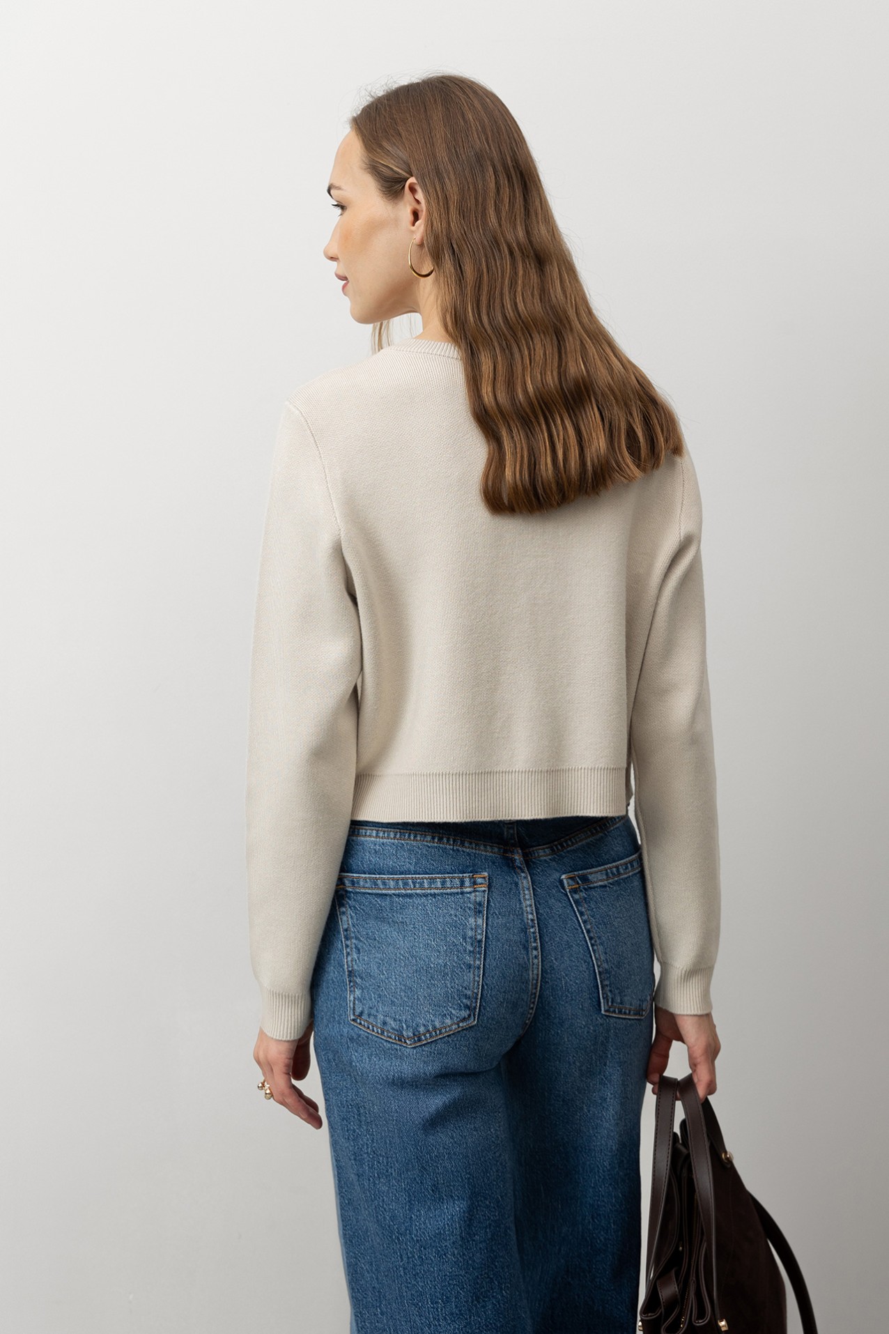 Beige Cardigan with Gold Buttons