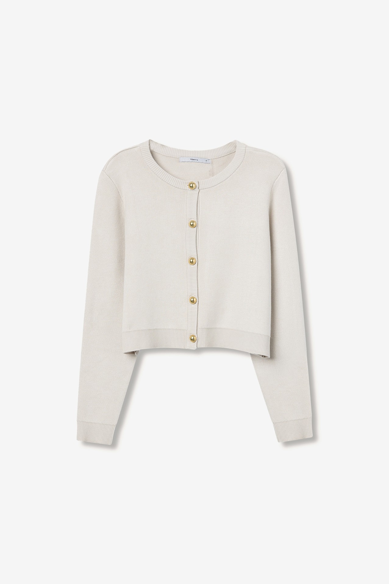 Beige Cardigan with Gold Buttons